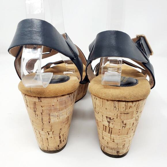 I Love Comfort Memo Tech Black Open-Toe Wedge SIZE 7 - Picture 3 of 13